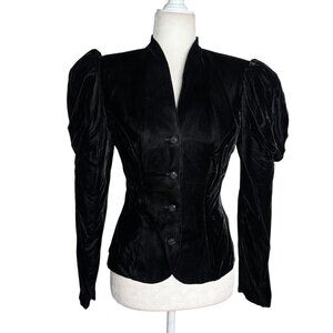 Vintage Scott McClintock Velvet Puff Sleeve Jacket Small Button Up Goth Formal